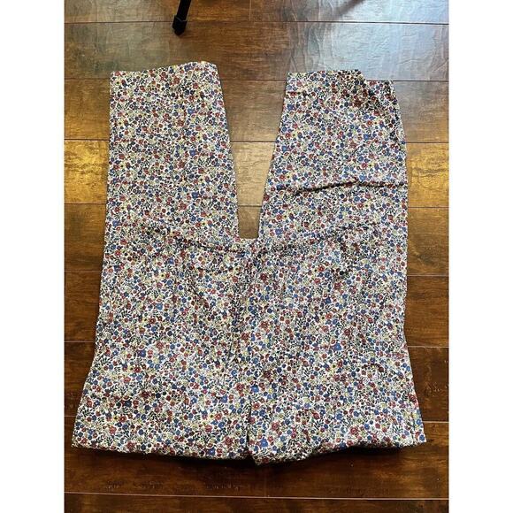 LL Bean Pull On Colorful Floral Print 100% Cotton Straight Leg PJ Pant Size XL - Picture 1 of 7
